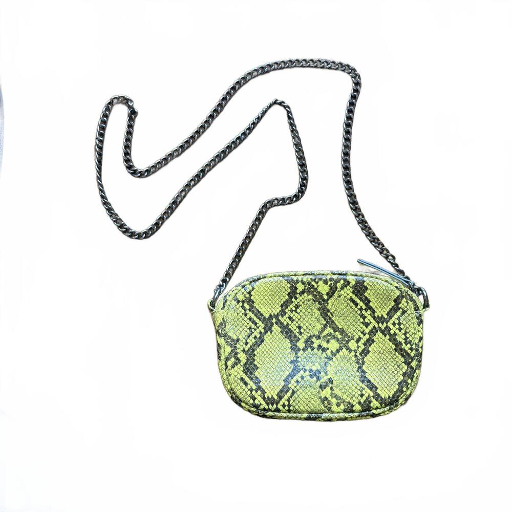 New Look Neon Snake Skin Faux Leather Crossbody Bag Purse